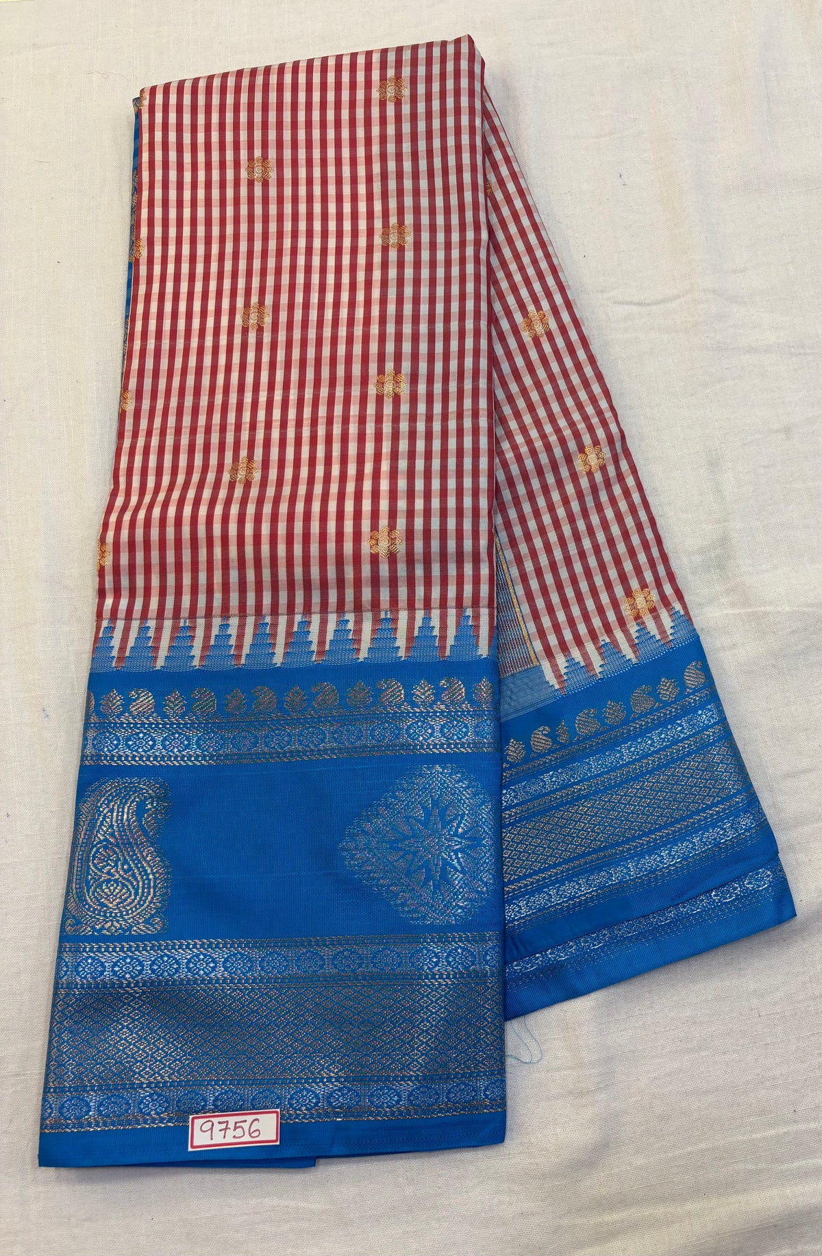 Semi Gadwal Silk Checks Saree - Madras Checks