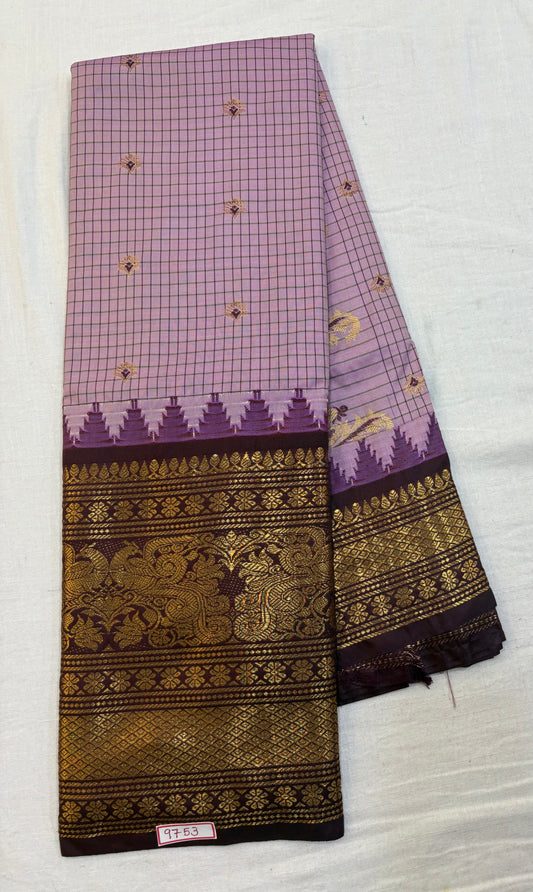 Semi Gadwal Silk Checks Saree - Madras Checks