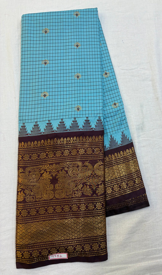Semi Gadwal Silk Checks Saree - Madras Checks