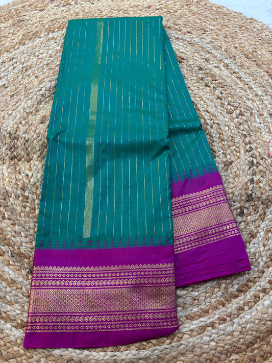 Semi Gadwal Small Border Silk Saree