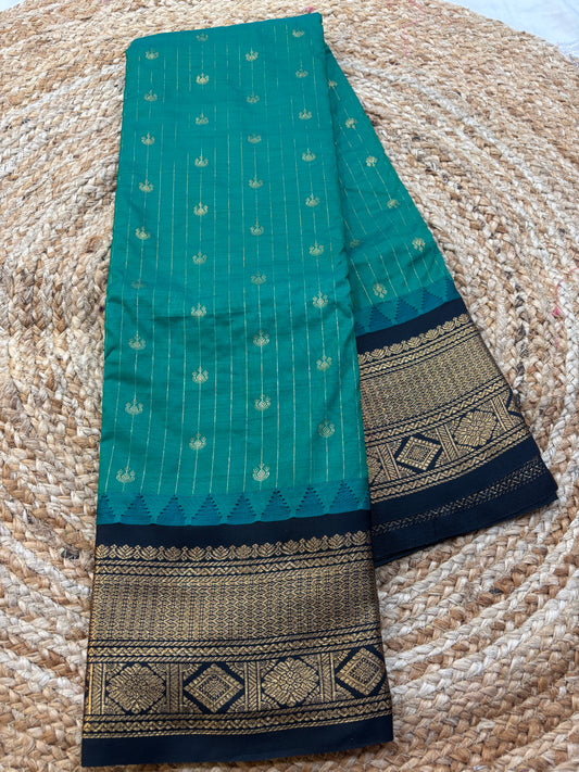 Semi Gadwal Small Border Silk Saree