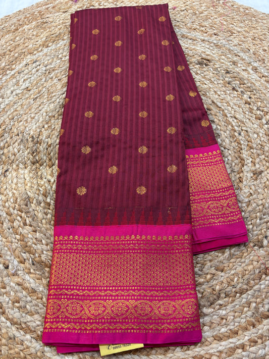 Semi Gadwal Small Border Silk Saree
