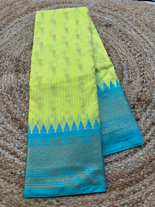 Semi Gadwal Small Border Silk Saree