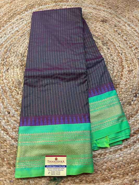 Semi Gadwal Small Border Silk Saree