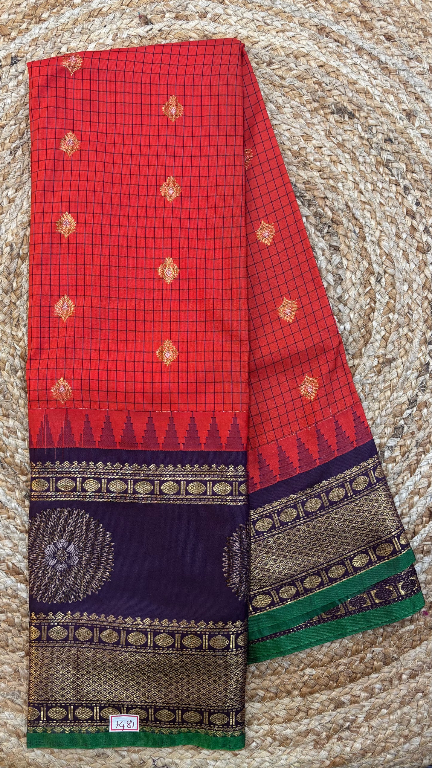 Semi Gadwal Checks Saree