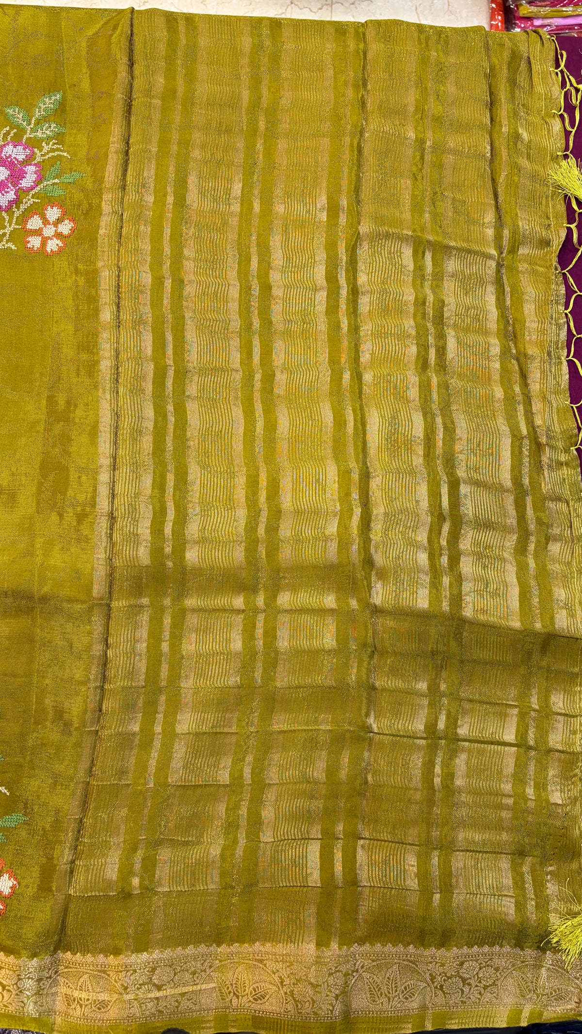 HO Satin Pattitpoint Embroidery Sarees