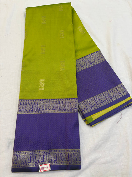 Fancy Soft Silk Green with Purple Saree
