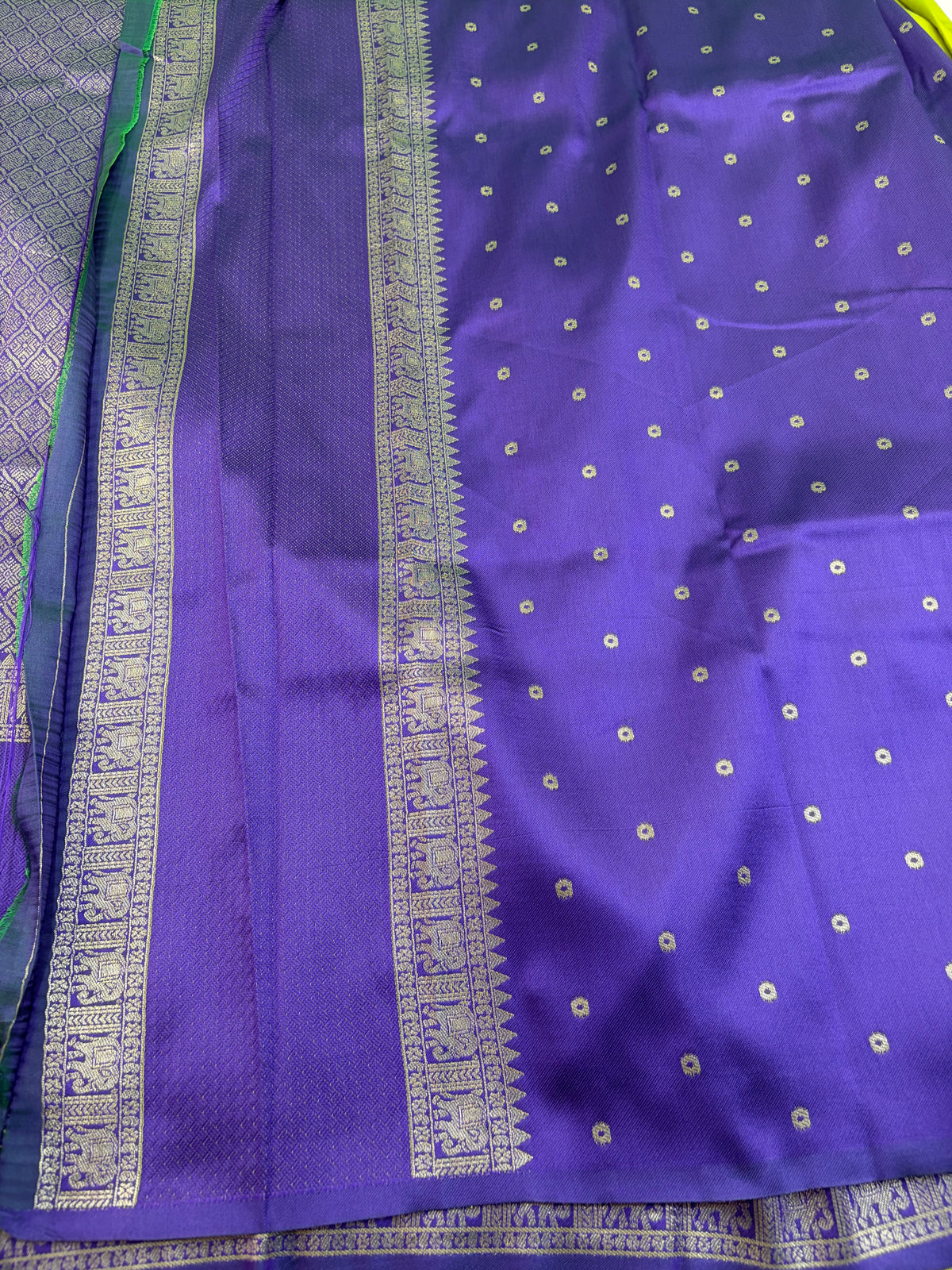 Fancy Soft Silk Green with Purple Saree