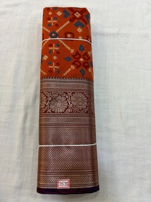 Semi Uppada Ikkat Printed Saree