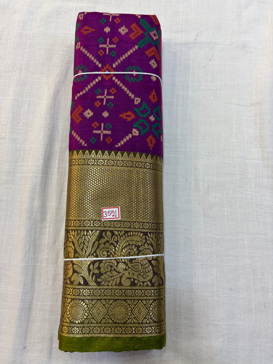 Semi Uppada Ikkat Printed Saree