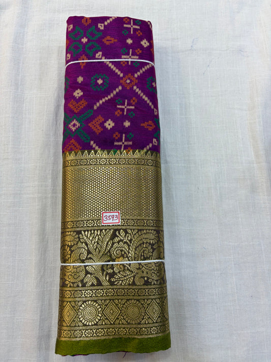 Semi Uppada Ikkat Printed Saree