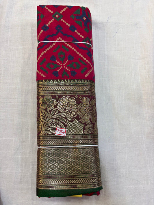 Semi Uppada Ikkat Printed Saree