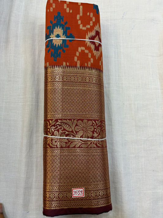 Semi Uppada Ikkat Printed Saree
