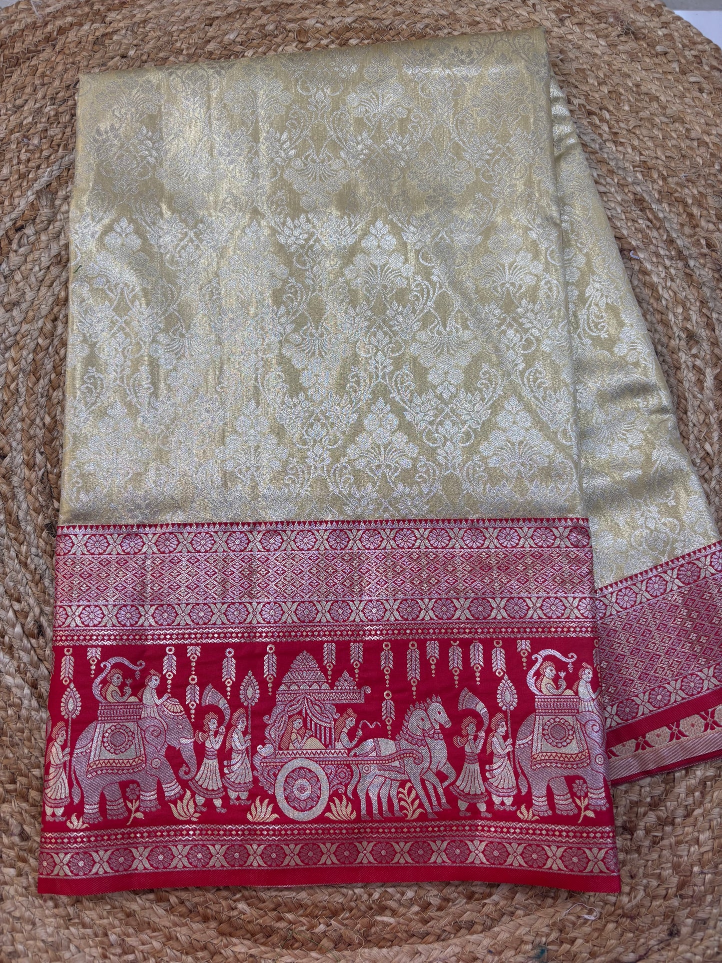 Meenakari Semi Kanchi pattu saree