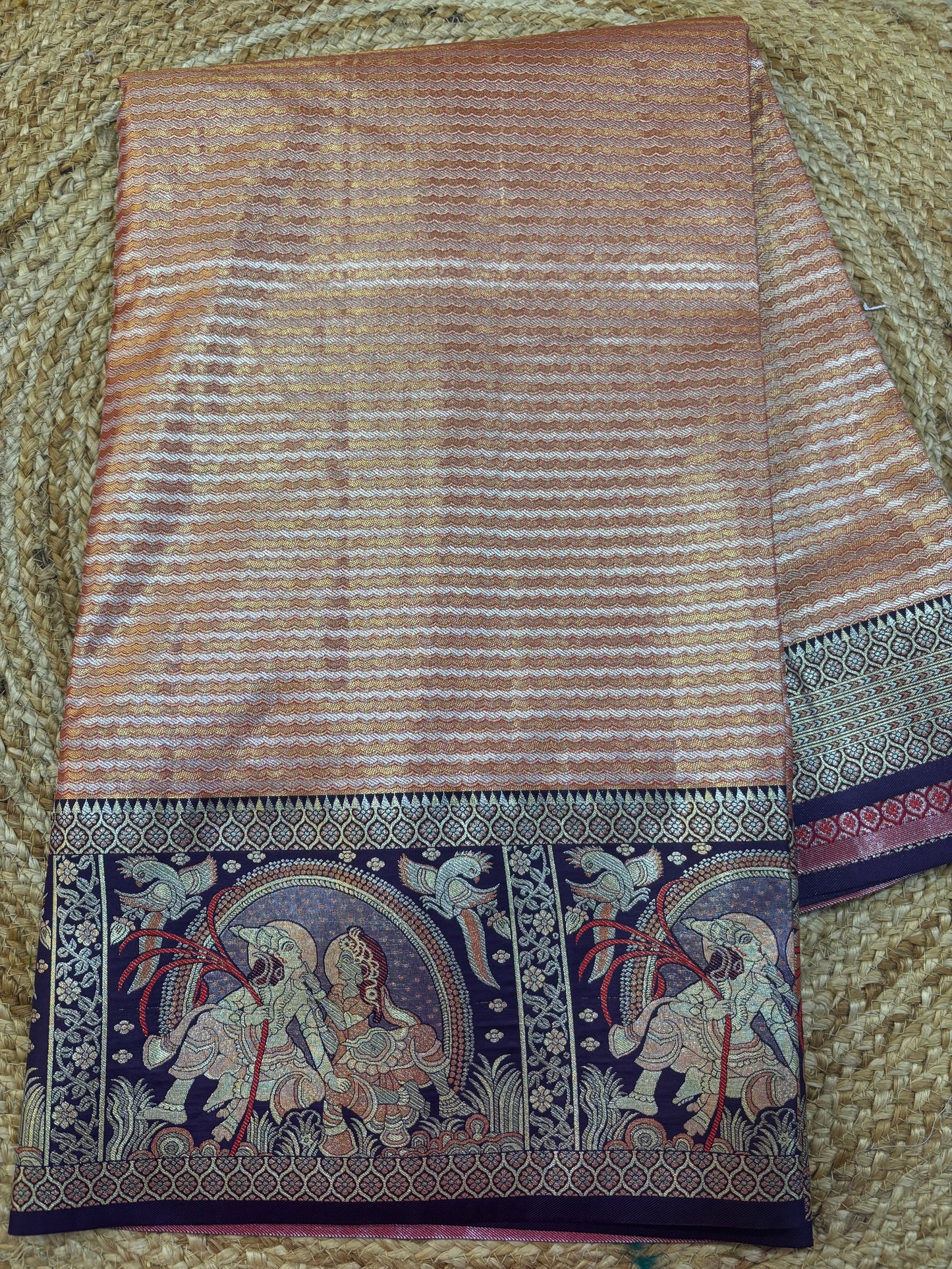 Meenakari Semi Kanchi pattu saree
