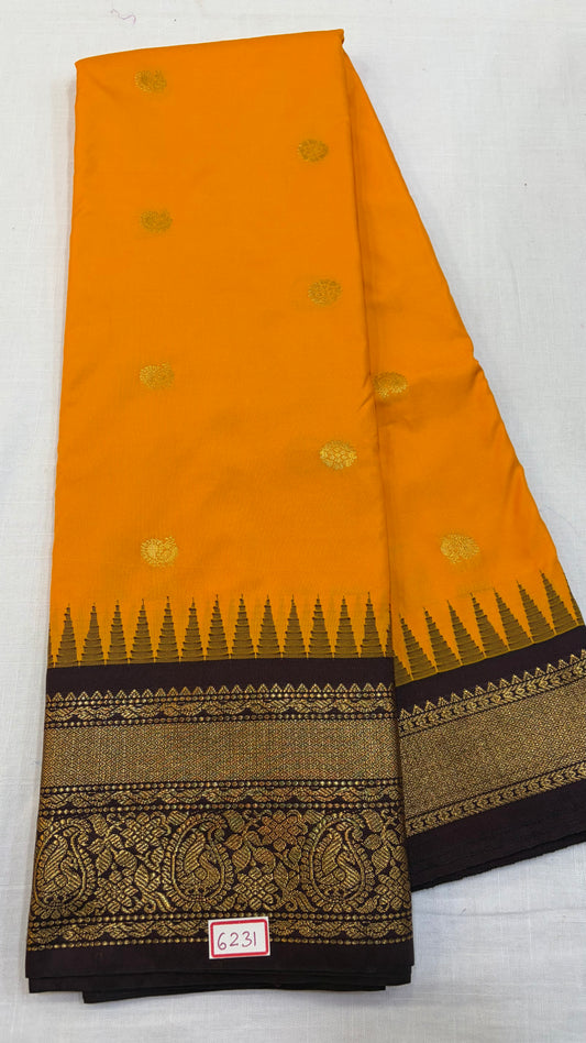 Semi Gadwal Silk Saree Small Borders