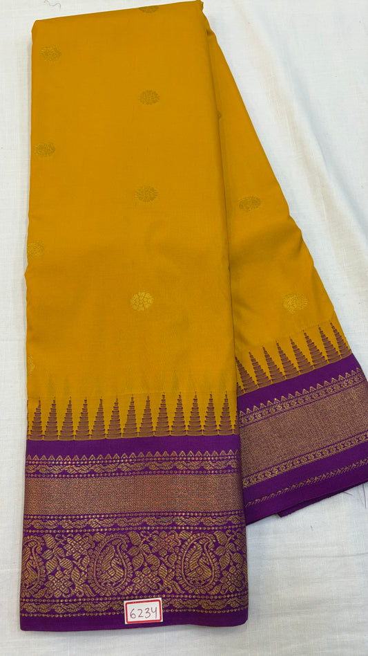 Semi Gadwal Silk Saree Small Borders