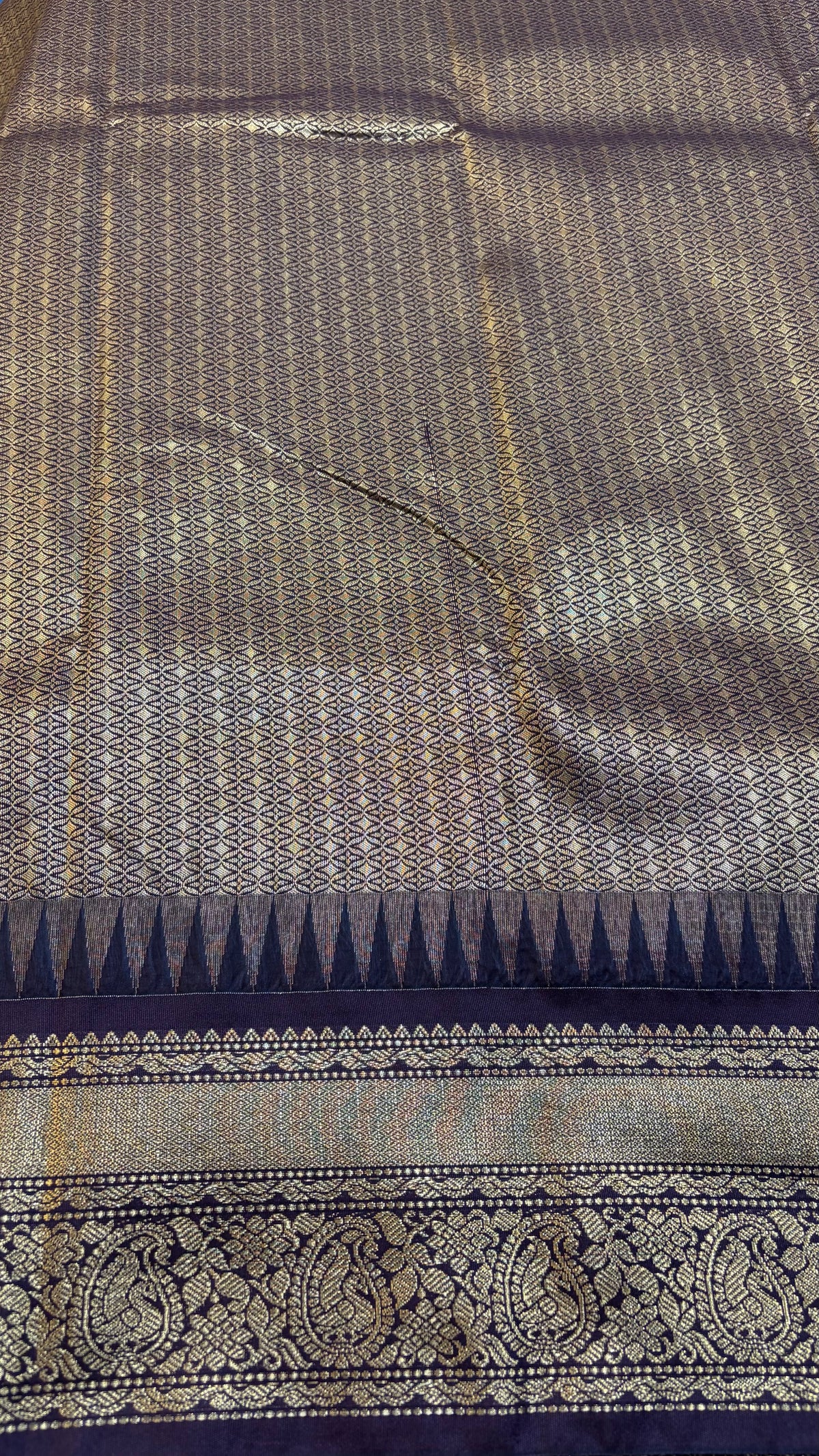 Semi Gadwal Silk Saree Small Borders