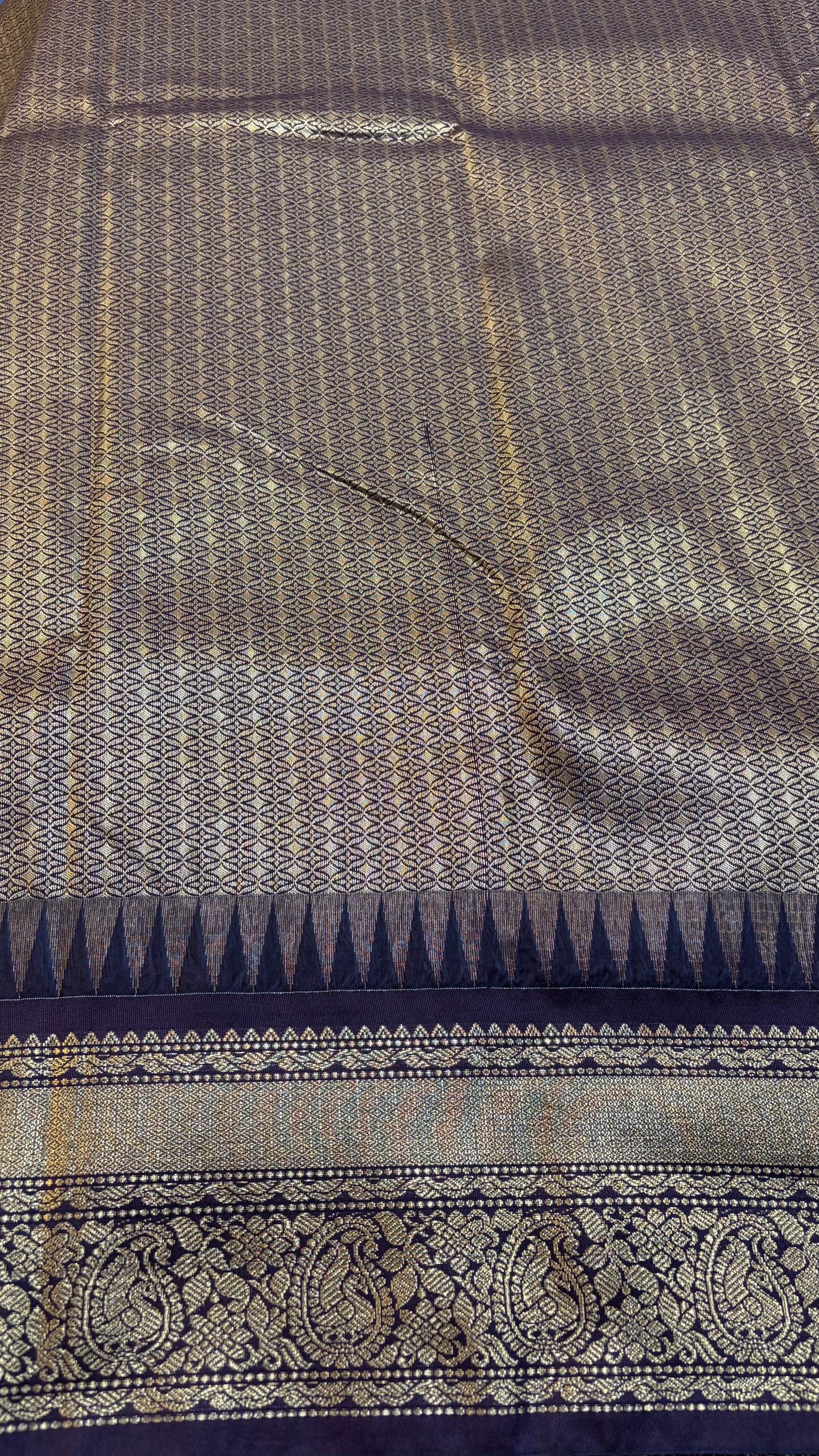 Semi Gadwal Silk Saree Small Borders