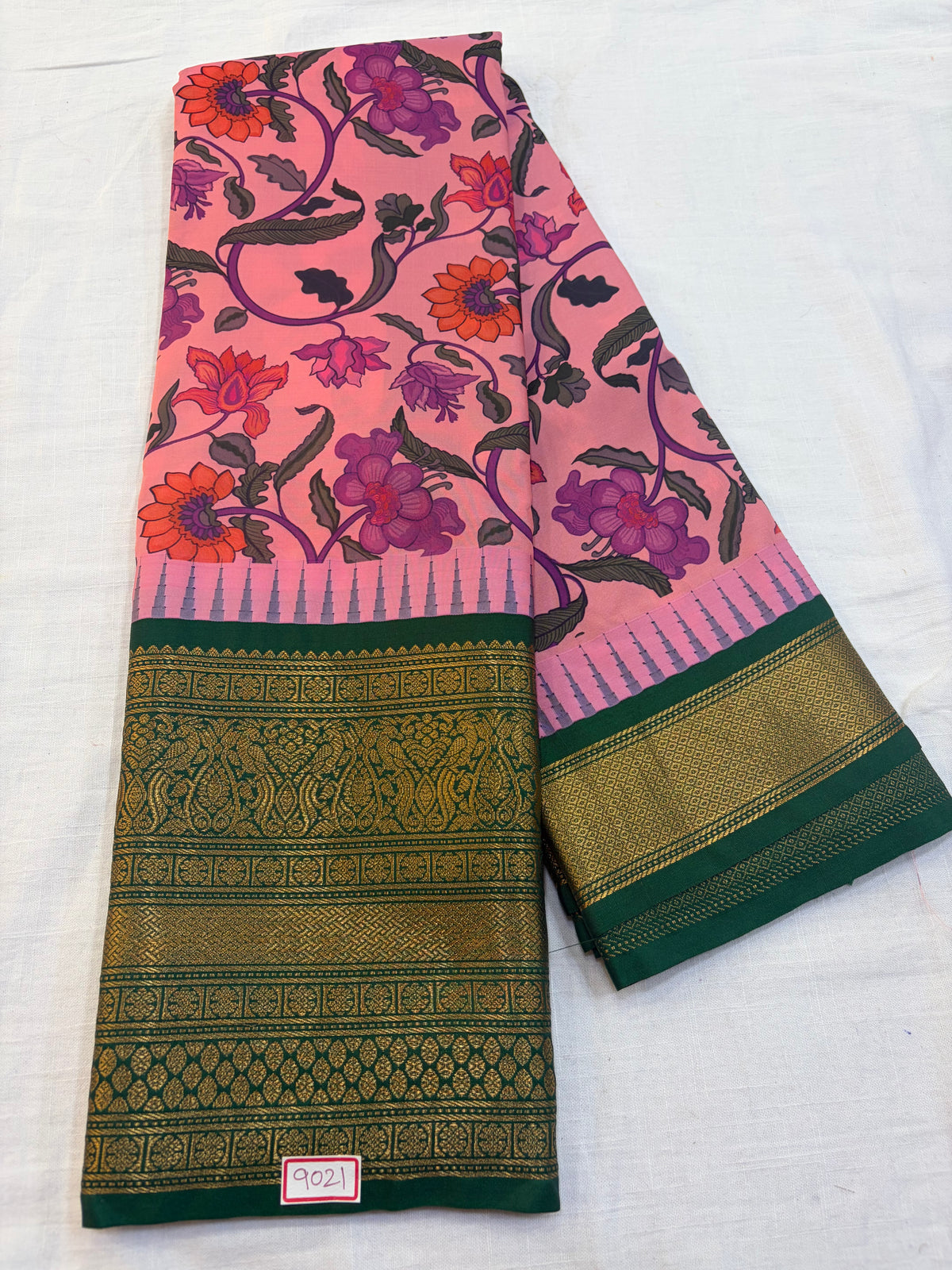 Digital Printed Semi Gadwal Silk Saree
