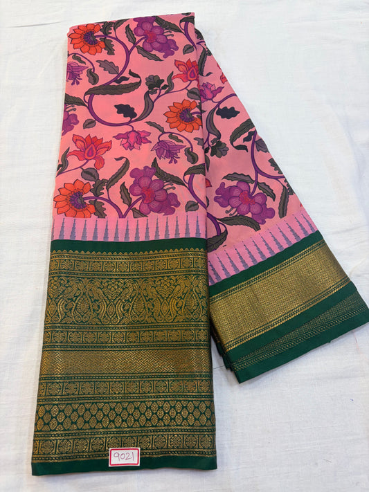 Digital Printed Semi Gadwal Silk Saree