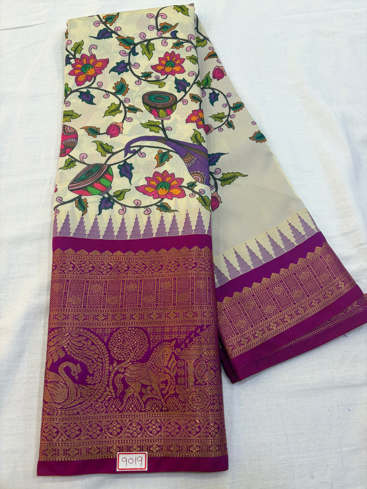 Digital Printed Semi Gadwal Silk Saree