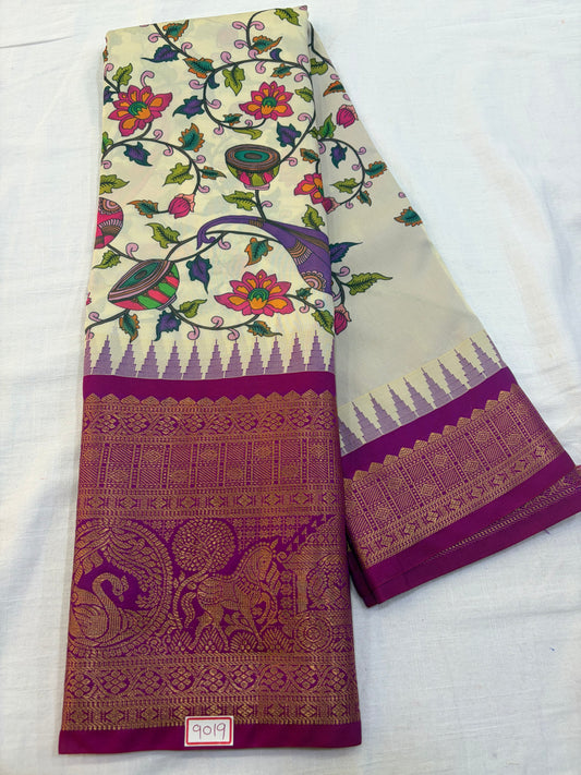 Digital Printed Semi Gadwal Silk Saree