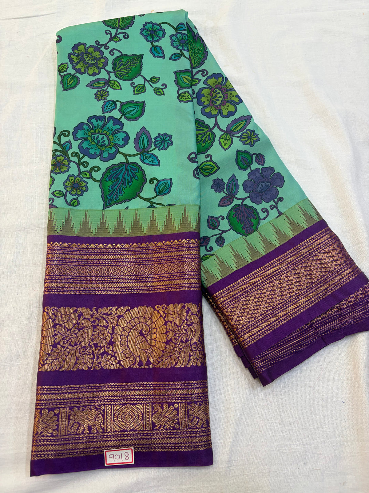 Digital Printed Semi Gadwal Silk Saree
