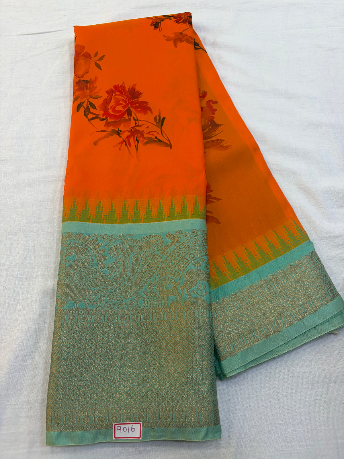 Digital Printed Semi Gadwal Silk Saree