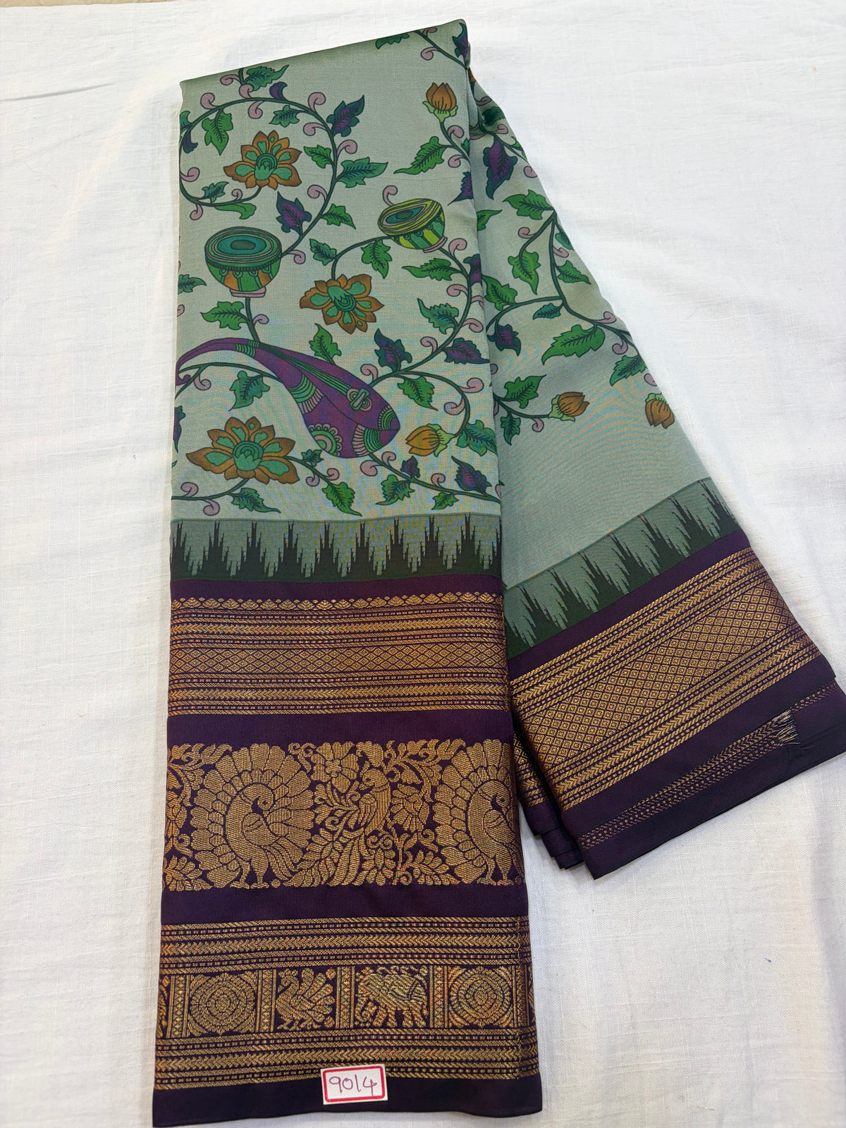 Digital Printed Semi Gadwal Silk Saree