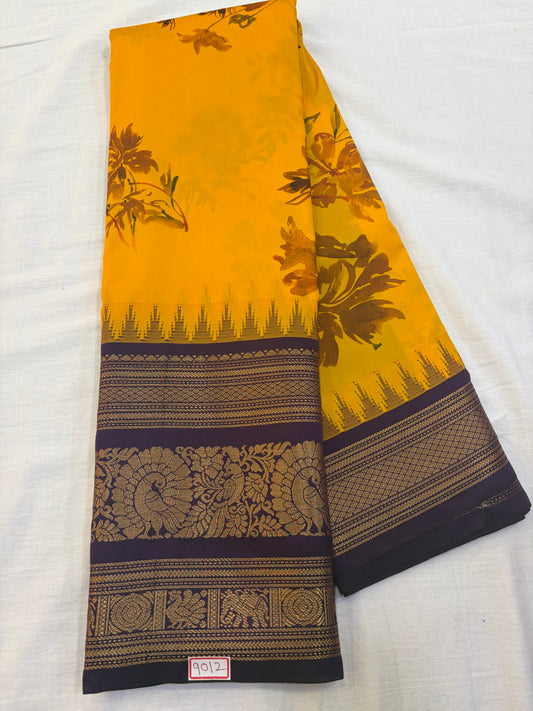 Digital Printed Semi Gadwal Silk Saree