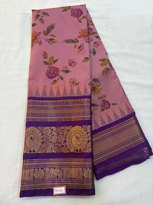 Digital Printed Semi Gadwal Silk Saree