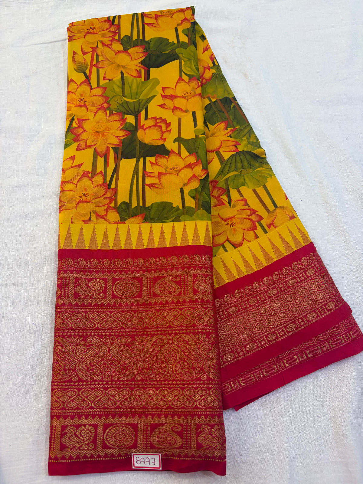 Digital Printed Semi Gadwal Silk Saree