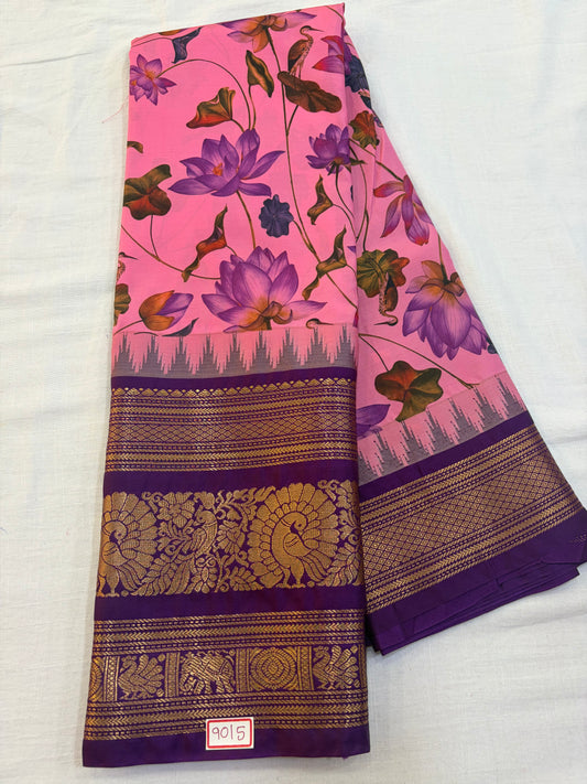 Digital Printed Semi Gadwal Silk Saree