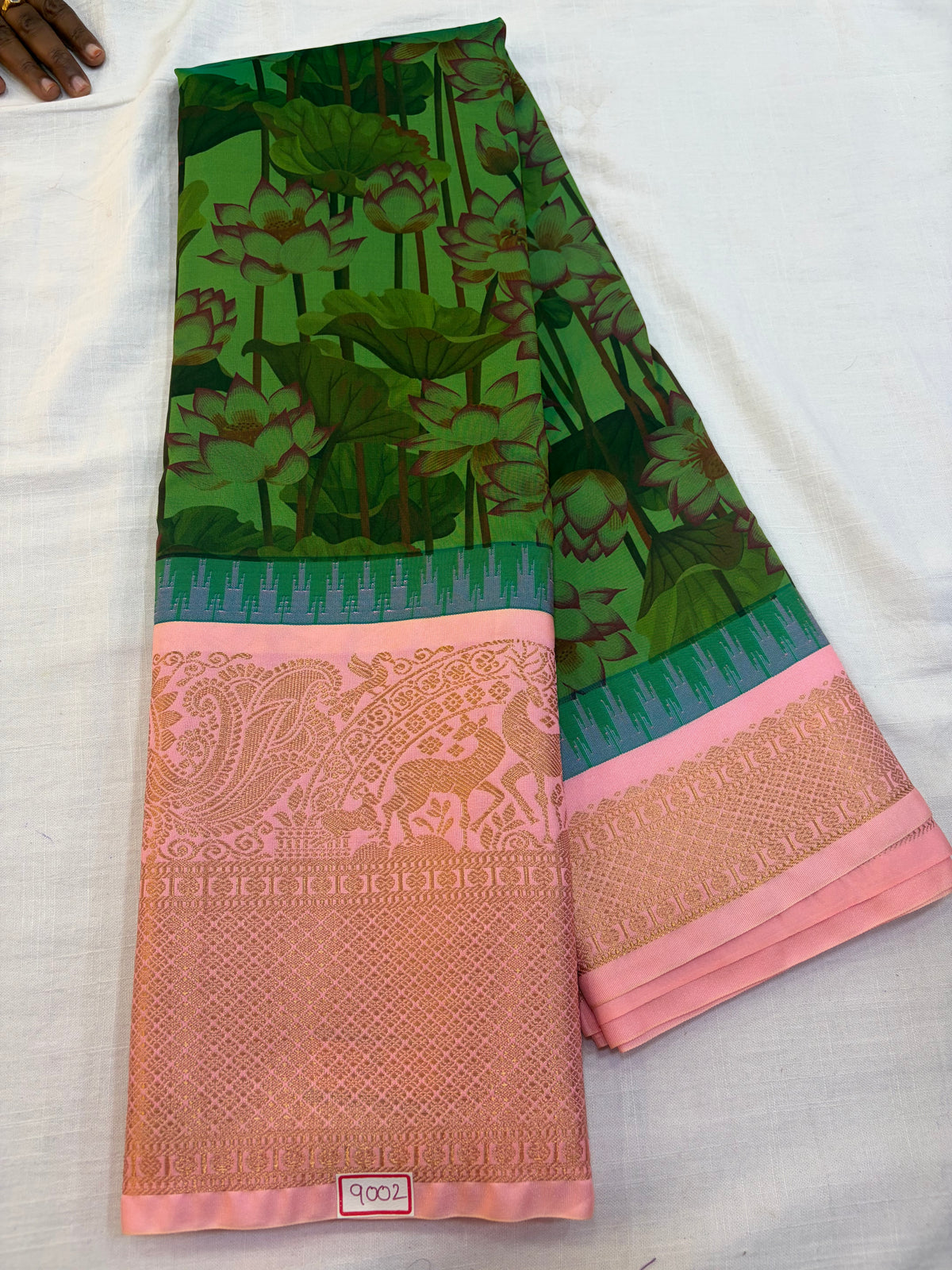Digital Printed Semi Gadwal Silk Saree