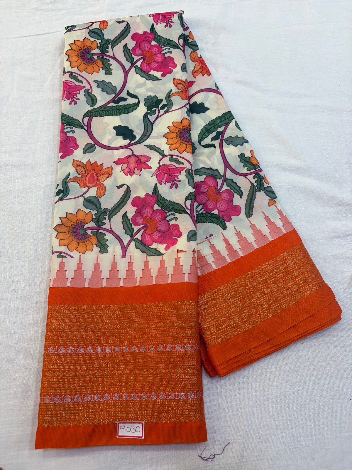 Digital Printed Semi Gadwal Silk Saree