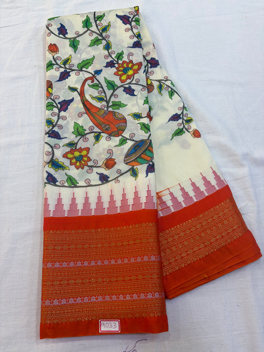 Digital Printed Semi Gadwal Silk Saree