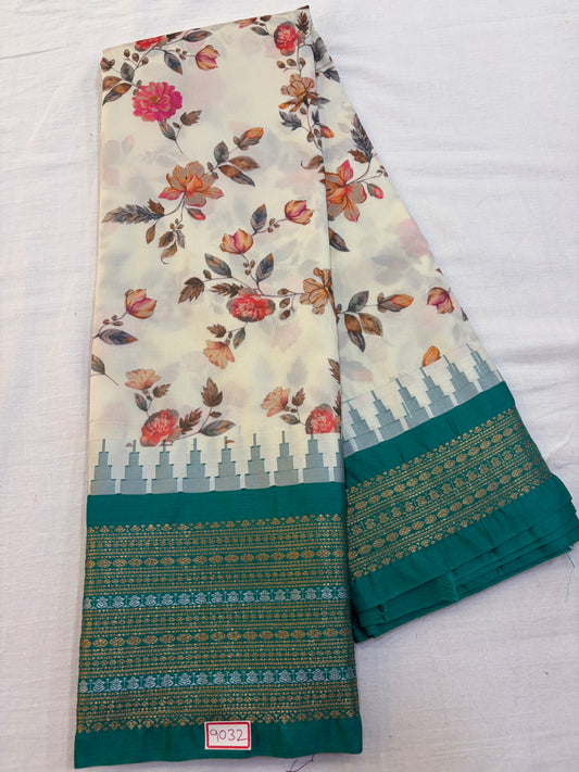 Digital Printed Semi Gadwal Silk Saree
