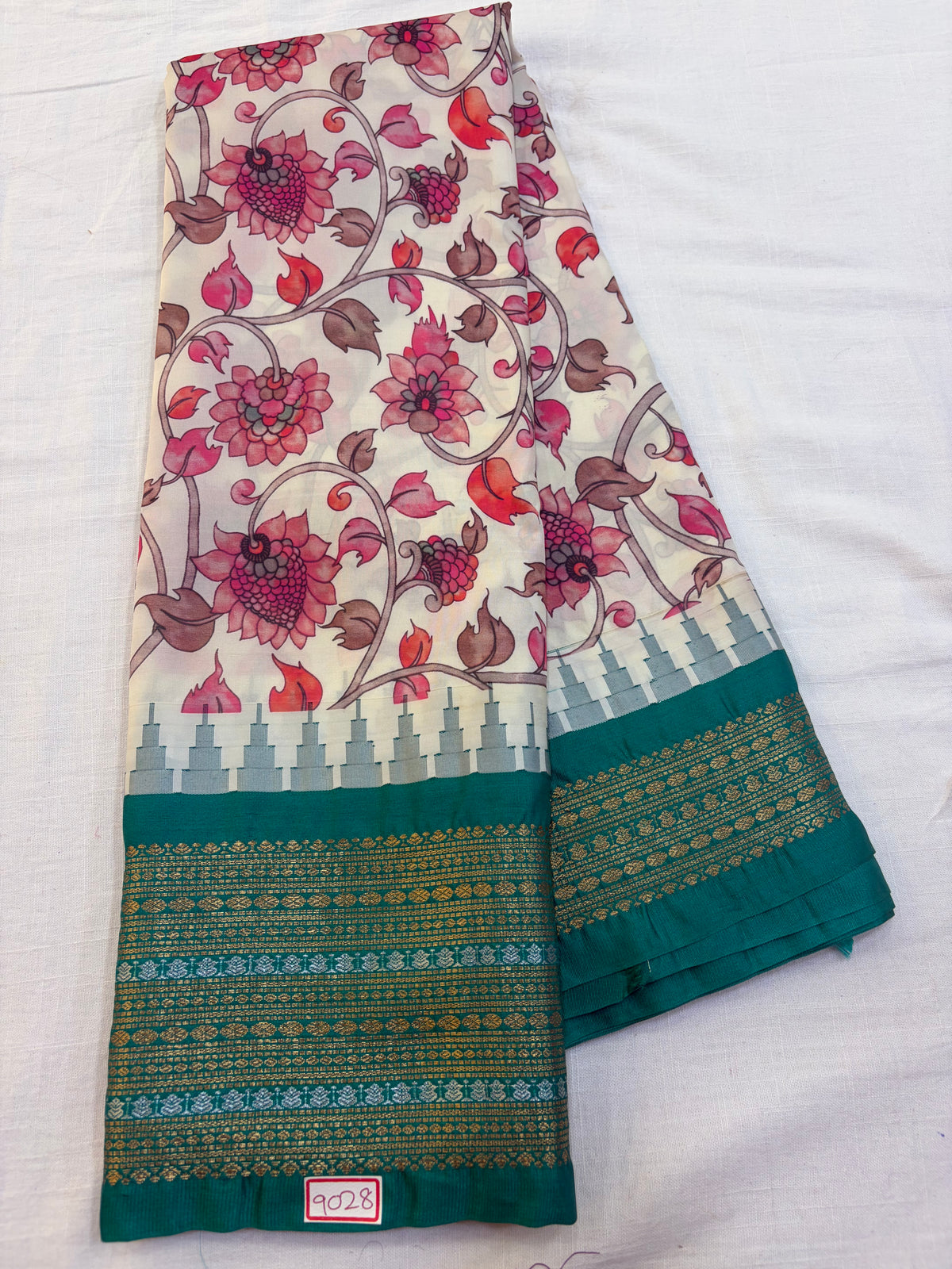 Digital Printed Semi Gadwal Silk Saree