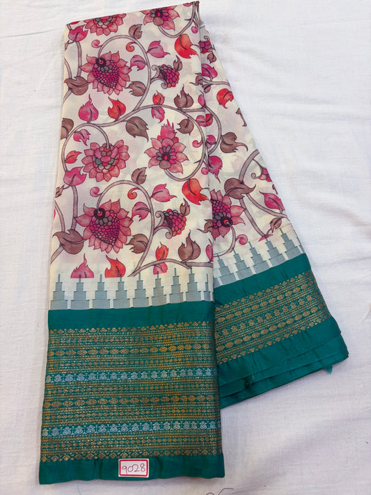 Digital Printed Semi Gadwal Silk Saree