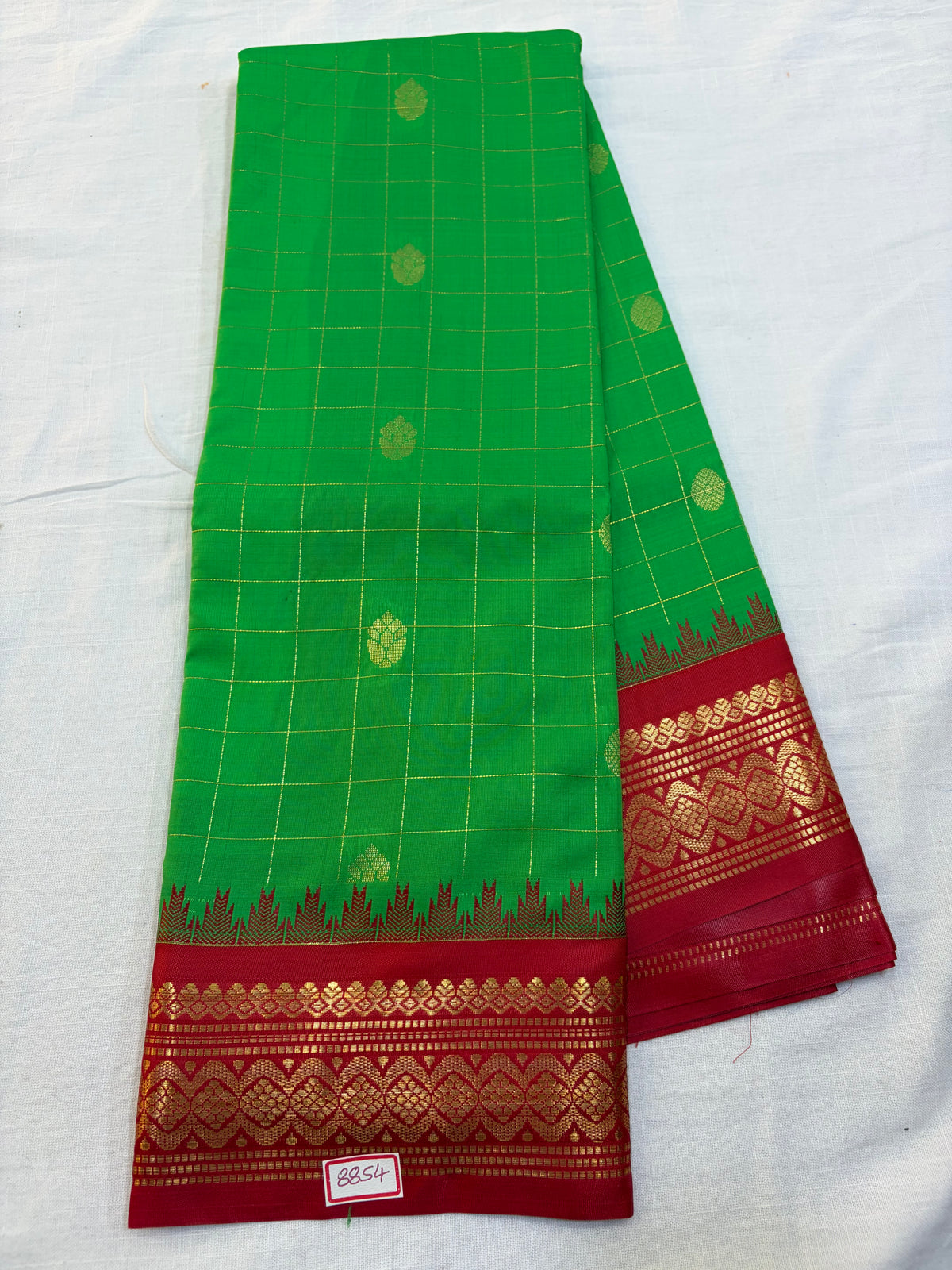 Semi Gadwal Small border Checks Saree