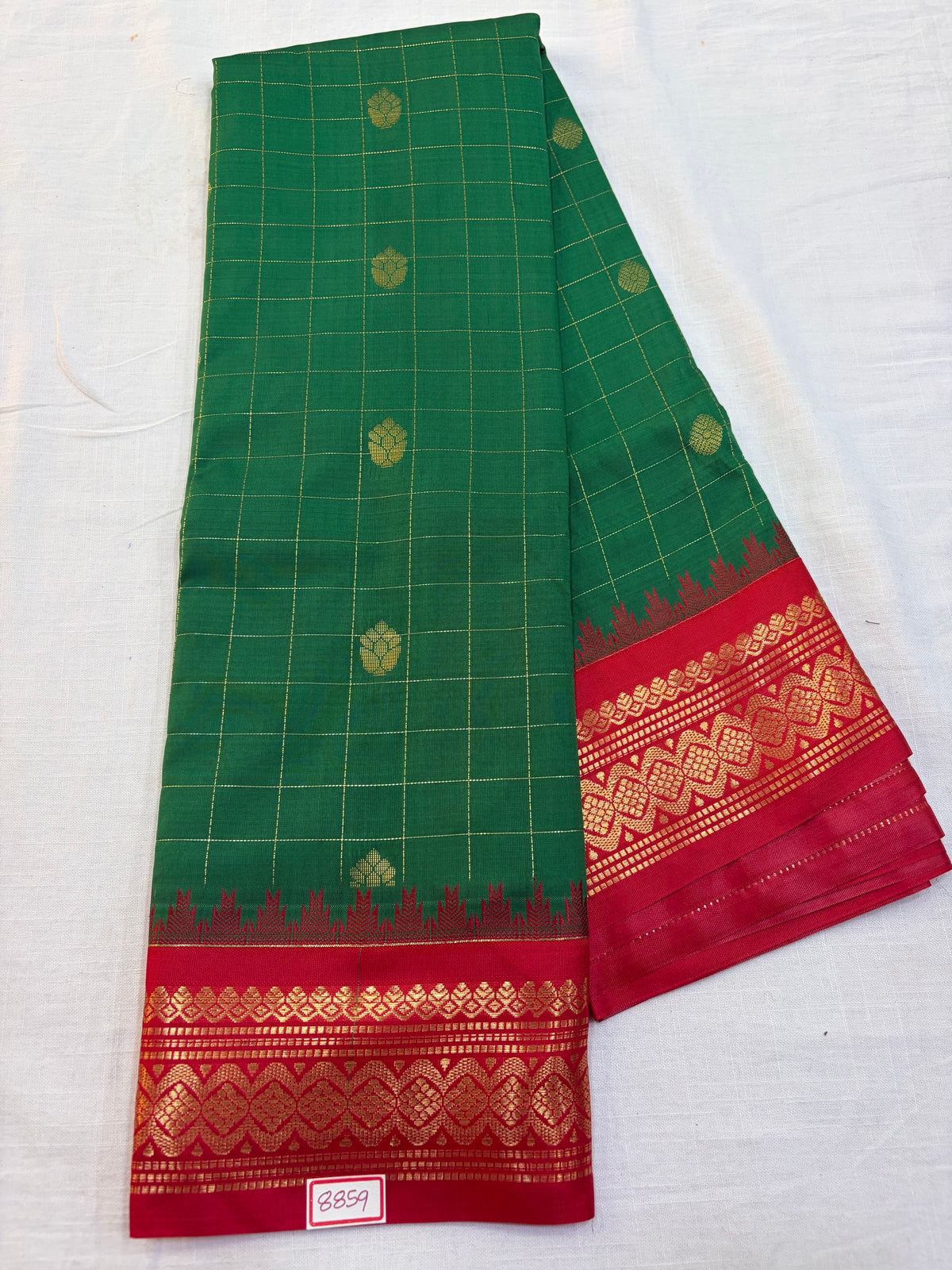Semi Gadwal Small border Checks Saree