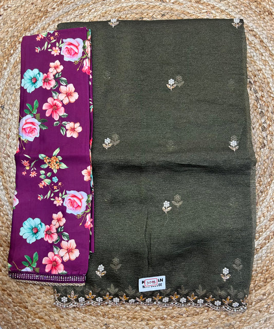 Cut Work Saree