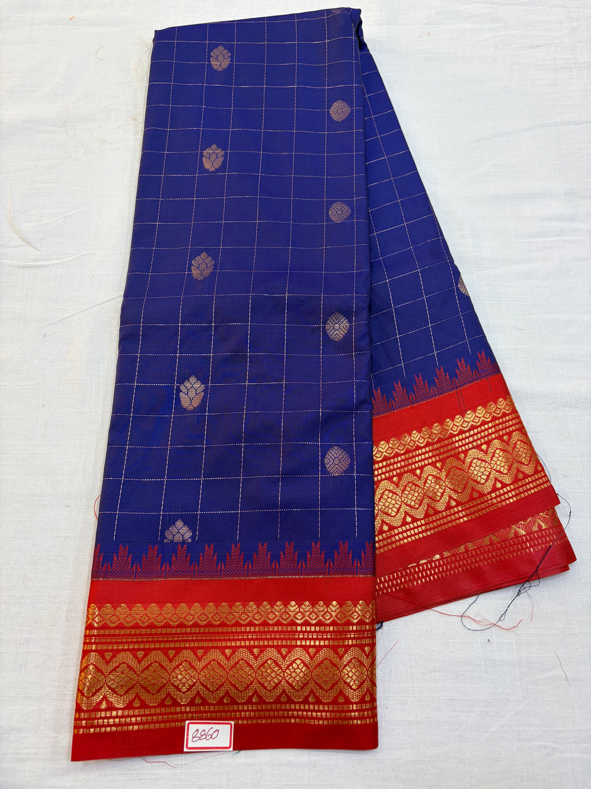 Semi Gadwal Small border Checks Saree