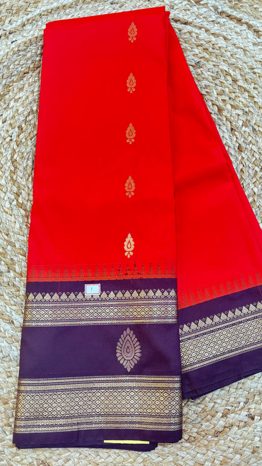 Semi Gadwal Gap border sarees