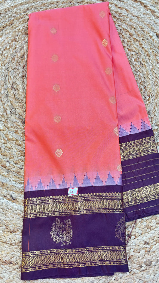 Semi Gadwal Gap border sarees