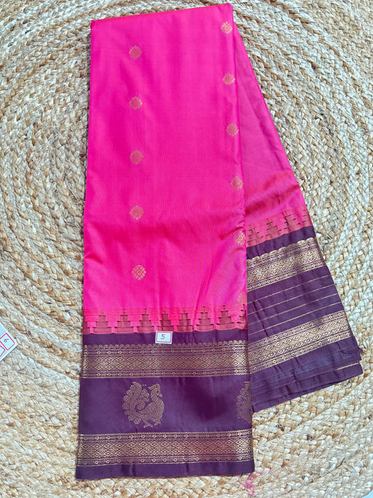 Semi Gadwal Gap border sarees
