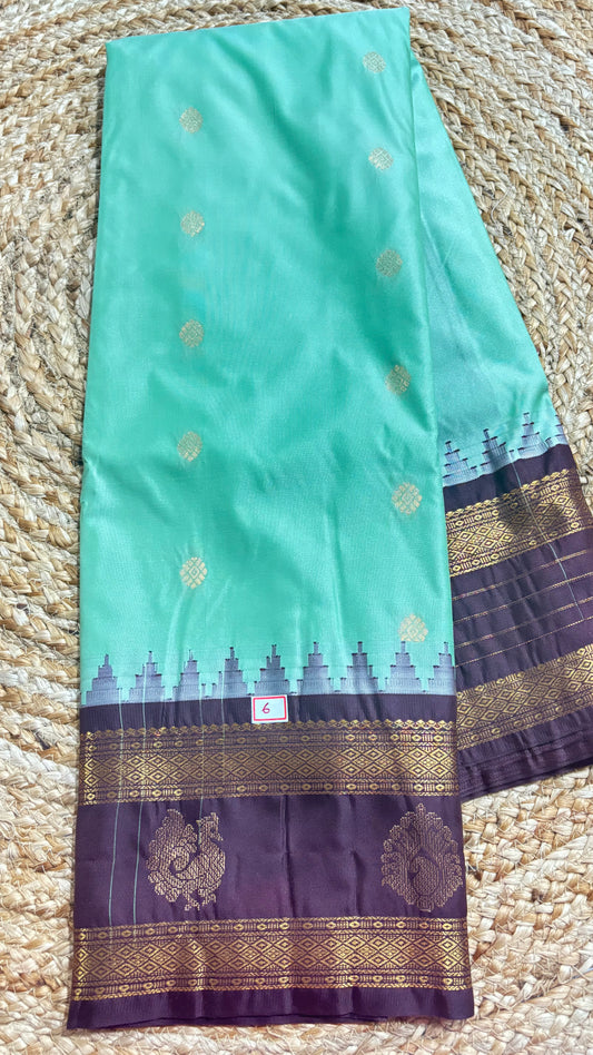 Semi Gadwal Gap border sarees