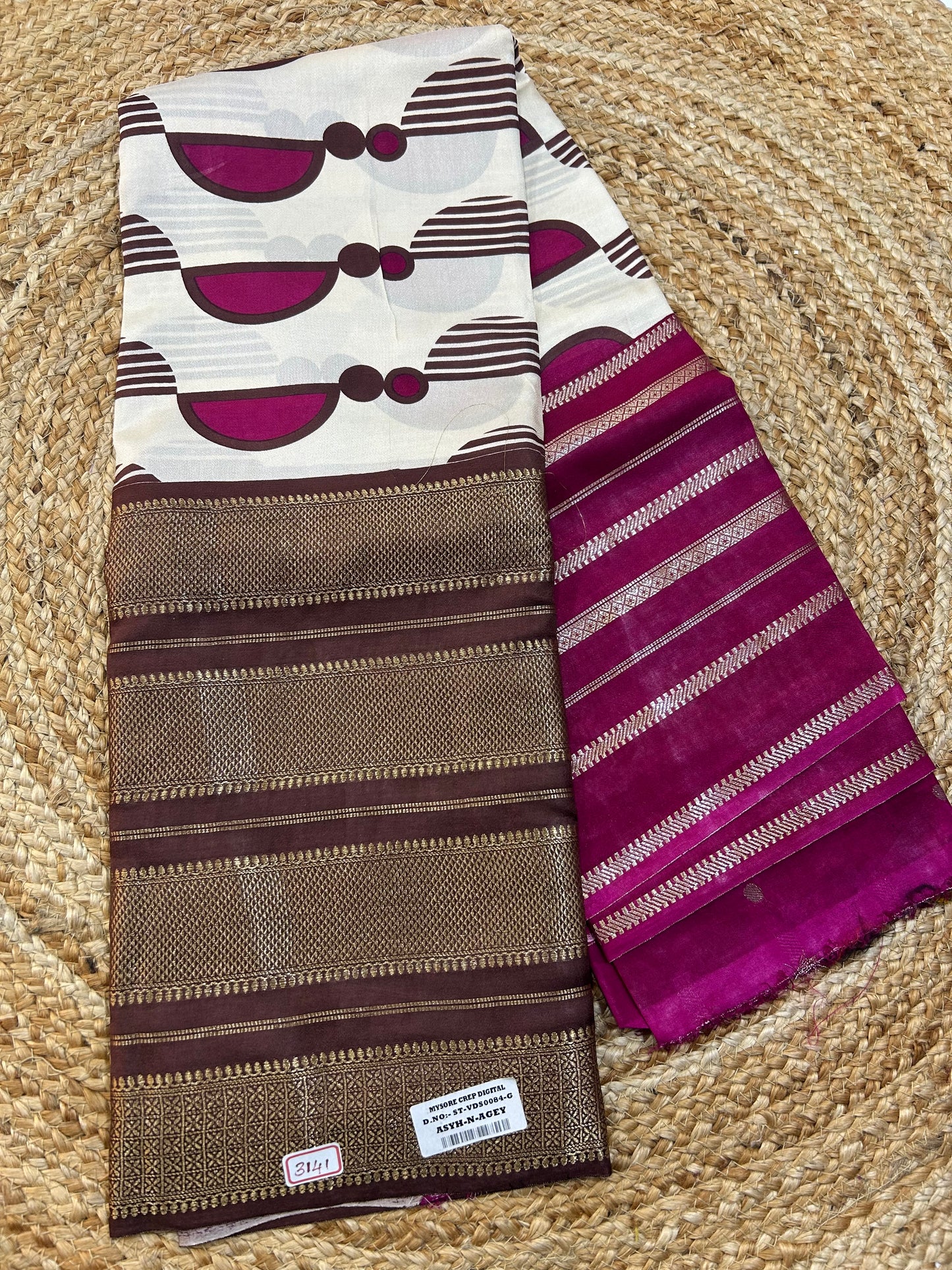 Mysore Crepe Digital Printed Saree