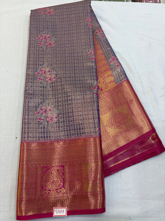 Semi Kanchi Tissue Pattu Saree - Pencil Work